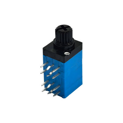 RV97 Motorized Rotary Potentiometer Horizontal Quad Gang Unequal Foot Distance 2.5*5.0mm Sealed Plastic Shaft Volume Control